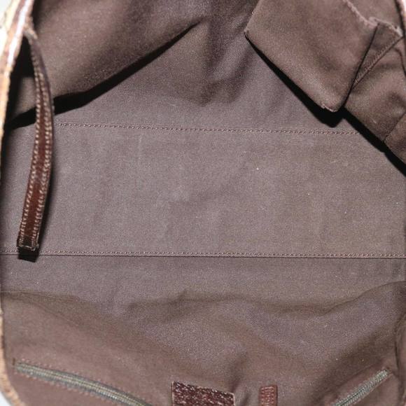 GUCCI GG Canvas Web Sherry Line Hand Bag Canvas Leather Beige Green Auth 53681 - Picture 11 of 16